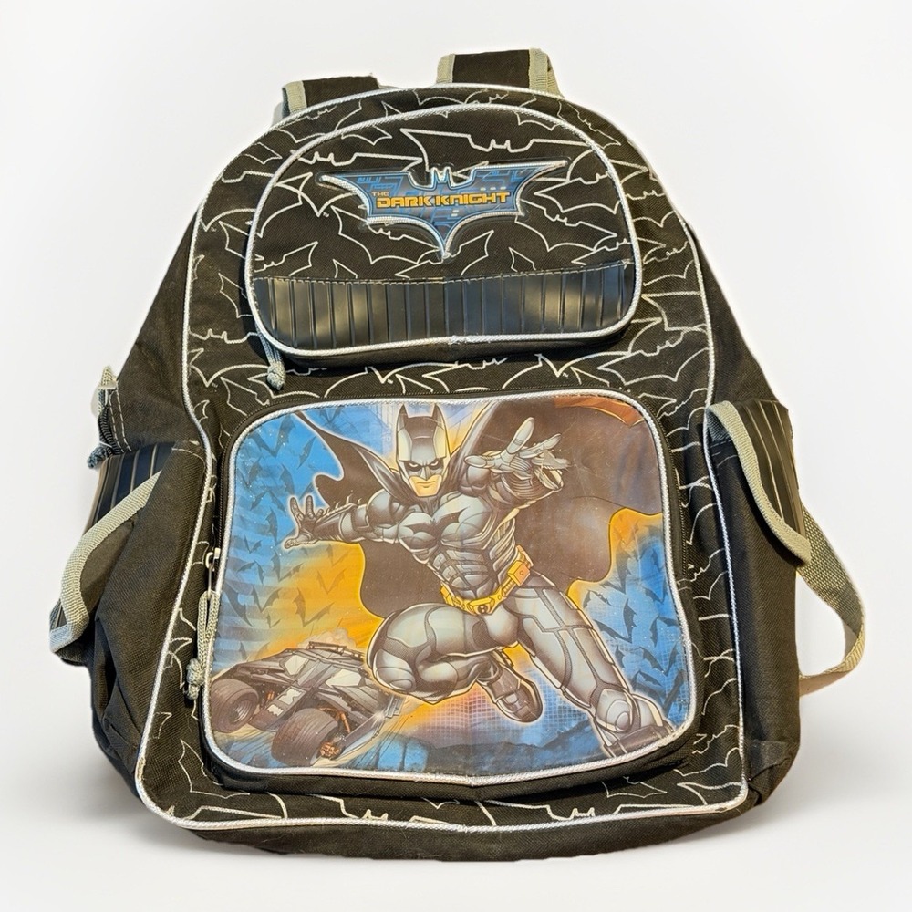 Batman The Dark Knight Backpack Kids School Book Bag Black DC Comics 2000s
